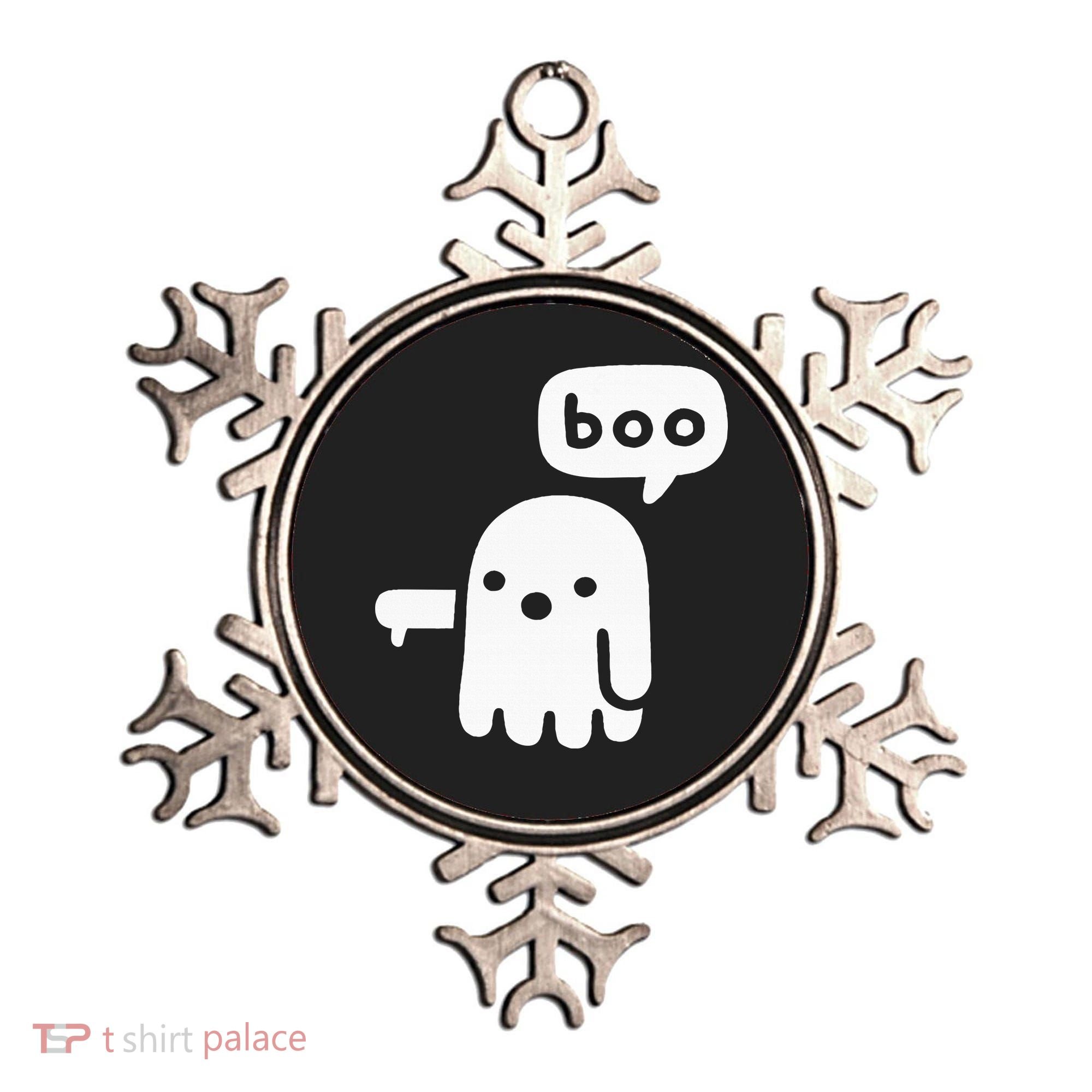 Chunky Ghost Of Disapproval Boo Halloween Ornament