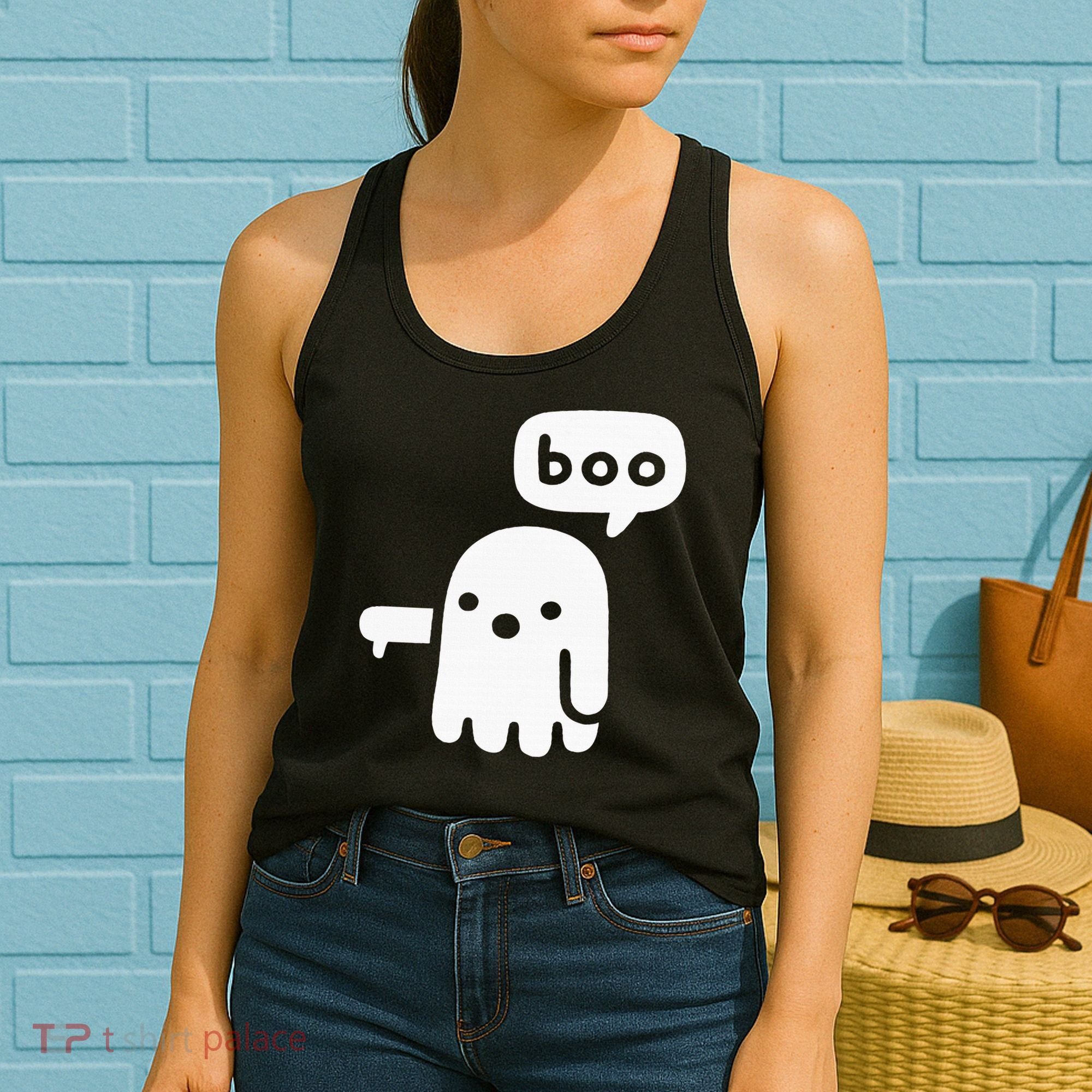 Chunky Ghost Of Disapproval Boo Halloween Women's Tank Top