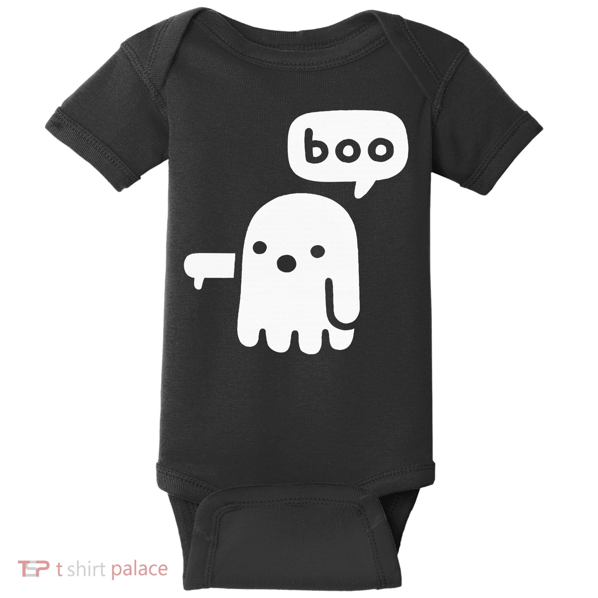 Chunky Ghost Of Disapproval Boo Halloween Baby Bodysuit
