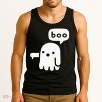 Chunky Ghost Of Disapproval Boo Halloween Tank Top thumb 3