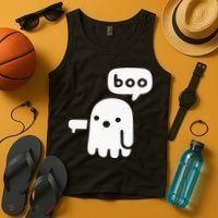 Chunky Ghost Of Disapproval Boo Halloween Tank Top thumb 4