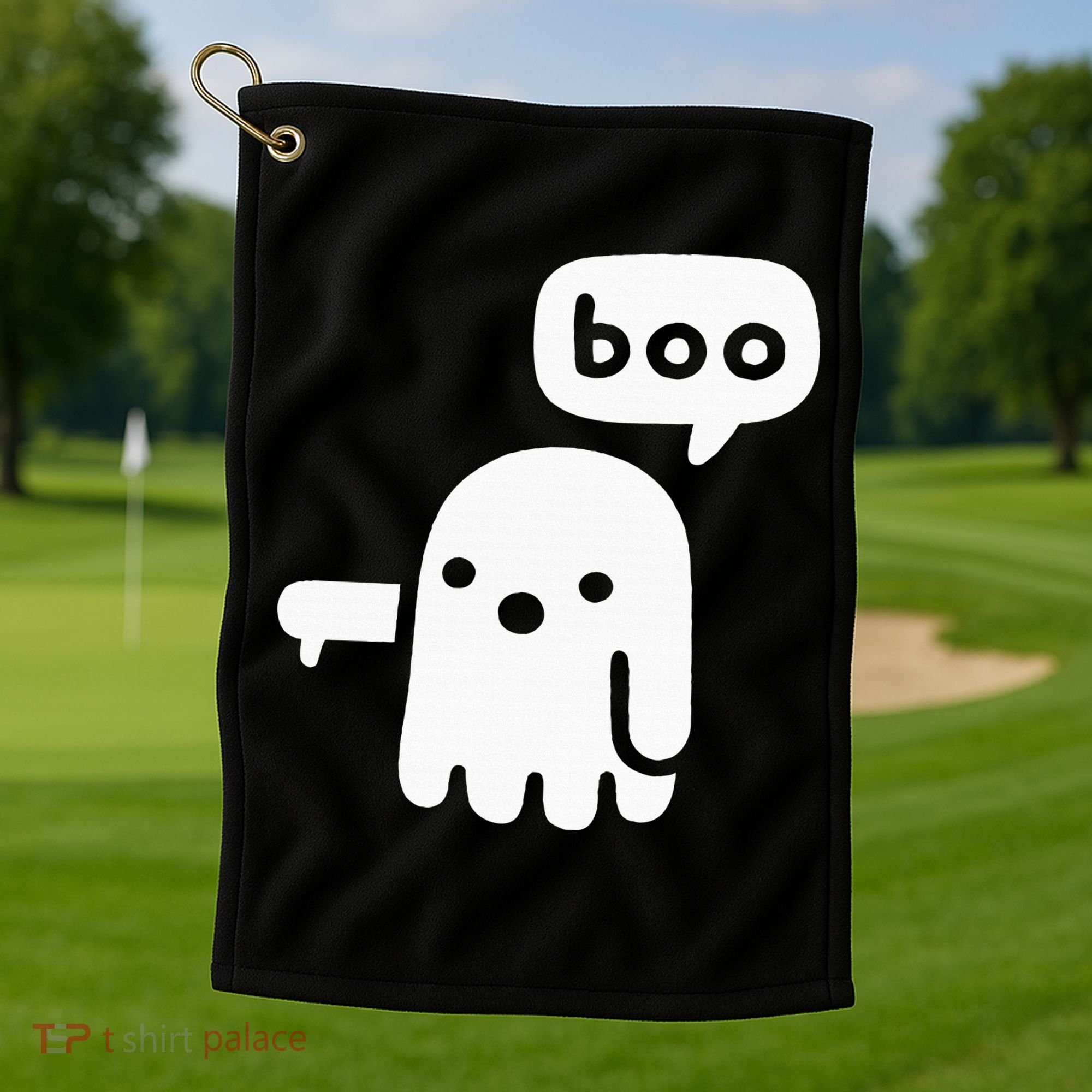 Chunky Ghost Of Disapproval Boo Halloween Golf Towel