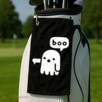 Chunky Ghost Of Disapproval Boo Halloween Golf Towel thumb 2