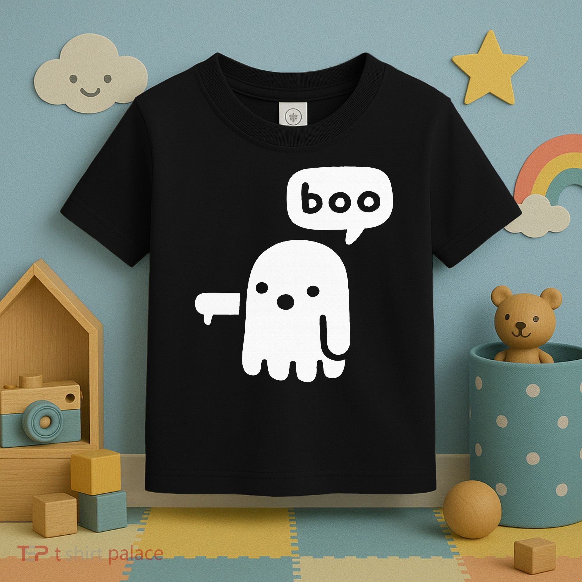 Chunky Ghost Of Disapproval Boo Halloween Toddler T-Shirt