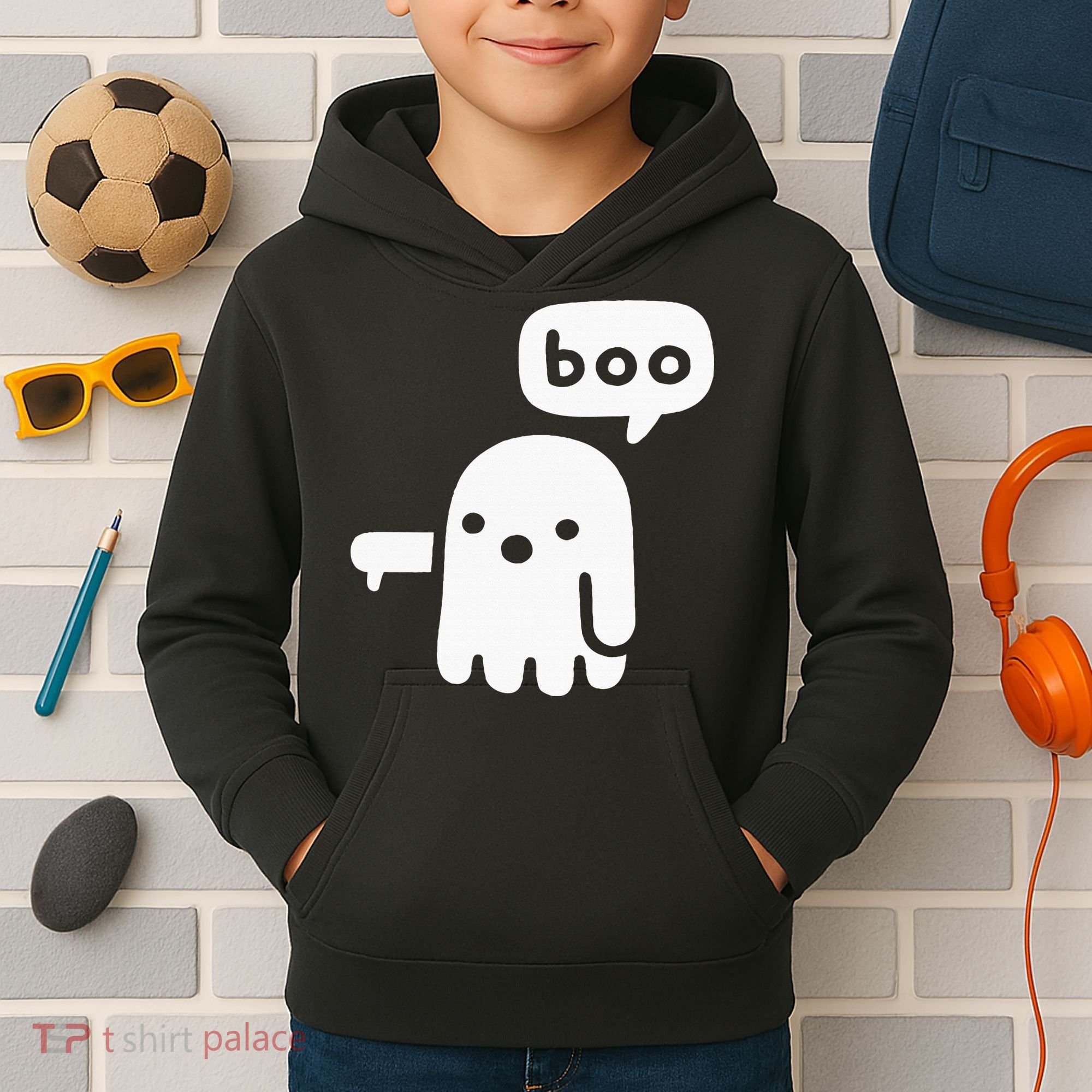 Chunky Ghost Of Disapproval Boo Halloween Kids Hoodie