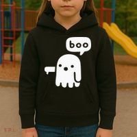 Chunky Ghost Of Disapproval Boo Halloween Kids Hoodie thumb 3