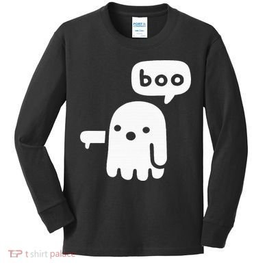 Chunky Ghost Of Disapproval Boo Halloween Kids Long Sleeve Shirt