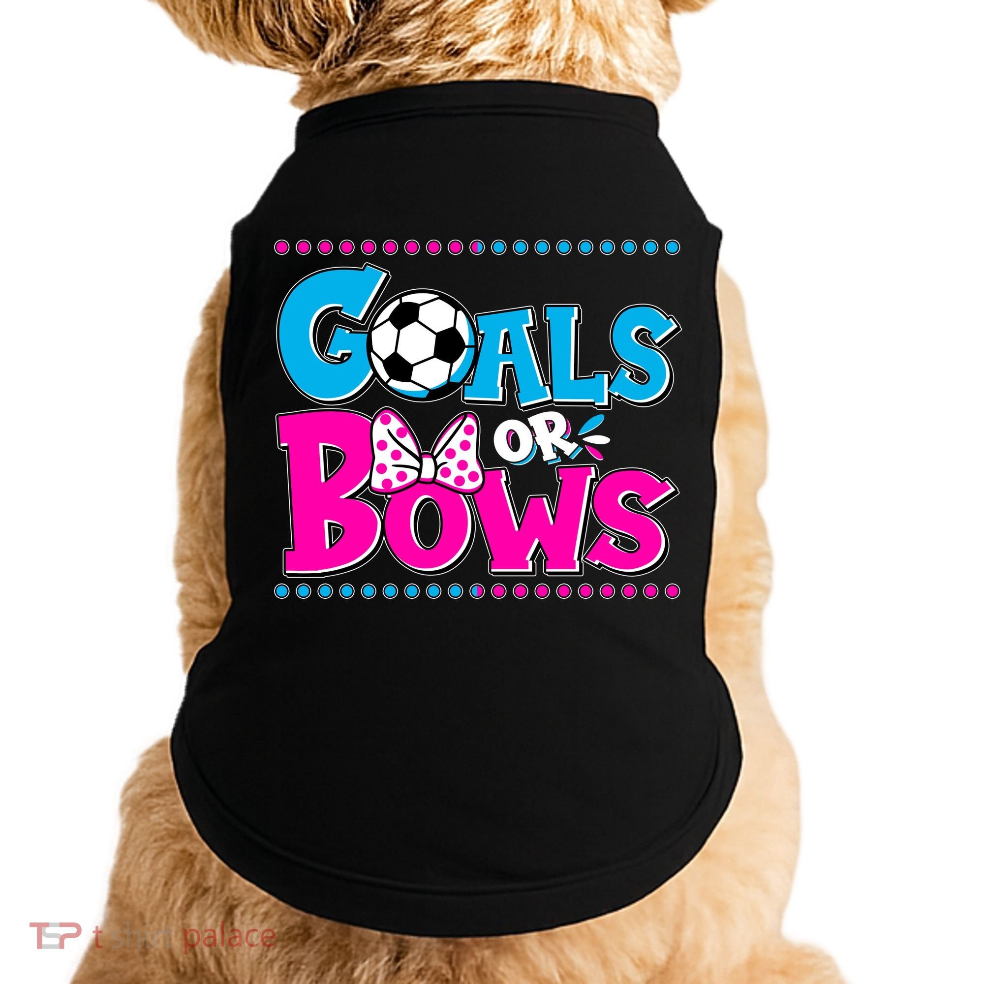 Cute Goals Or Bows Baby Gender Reveal Doggie Tank