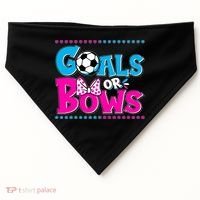 Cute Goals Or Bows Baby Gender Reveal USA-Made Doggie Bandana thumb 0