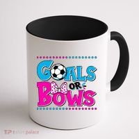 Cute Goals Or Bows Baby Gender Reveal Coffee Mug thumb 1