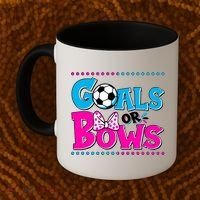 Cute Goals Or Bows Baby Gender Reveal Coffee Mug thumb 2
