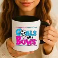 Cute Goals Or Bows Baby Gender Reveal Coffee Mug thumb 3