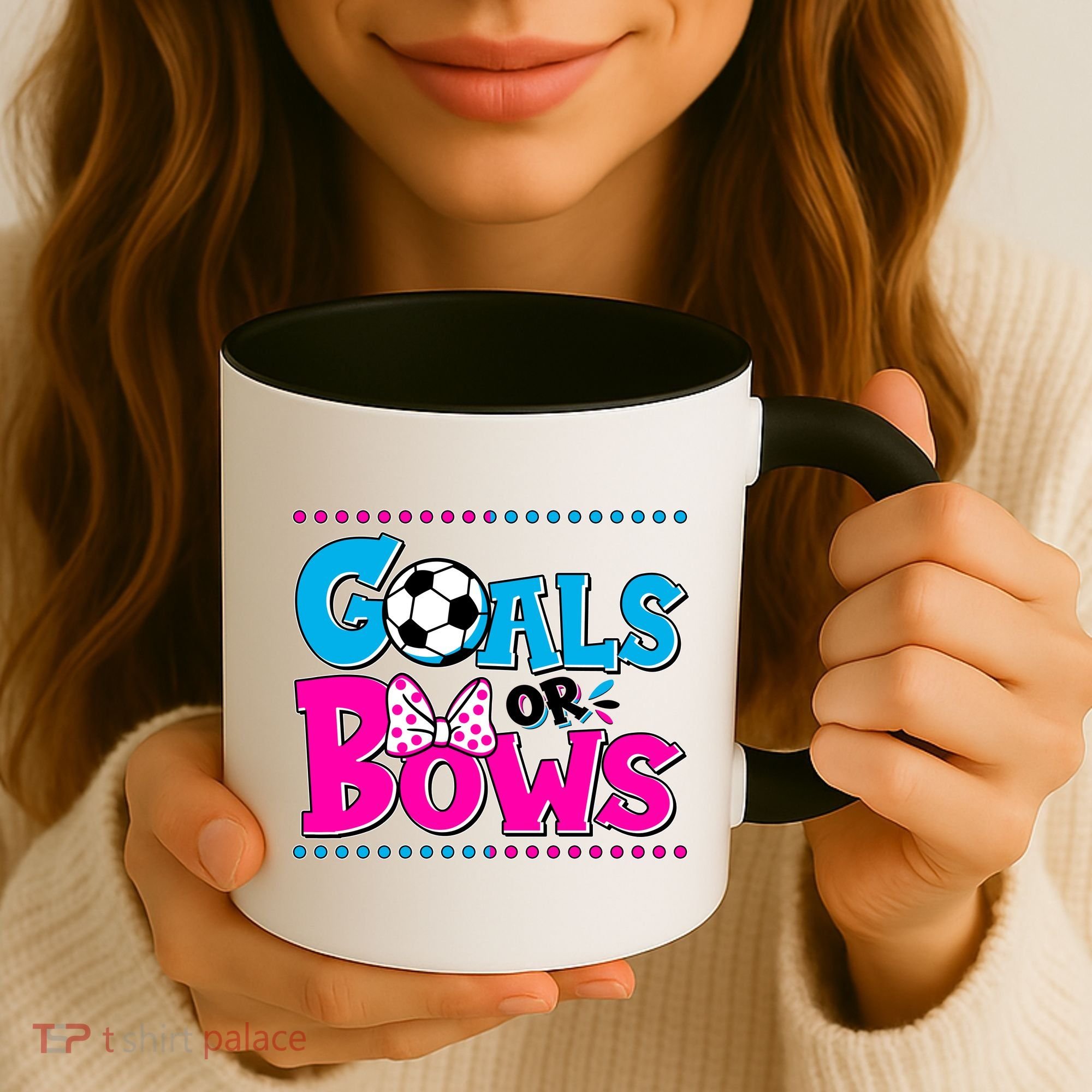 Cute Goals Or Bows Baby Gender Reveal Coffee Mug