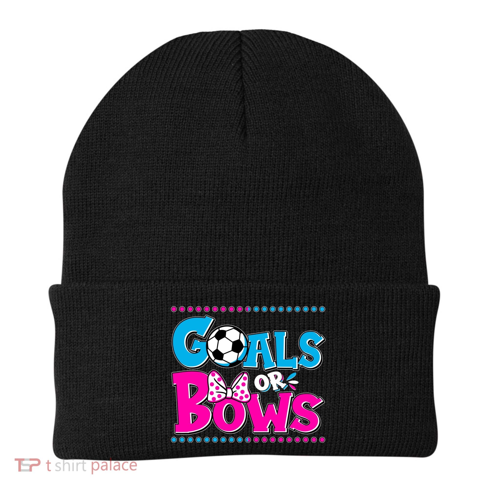 Cute Goals Or Bows Baby Gender Reveal Beanie