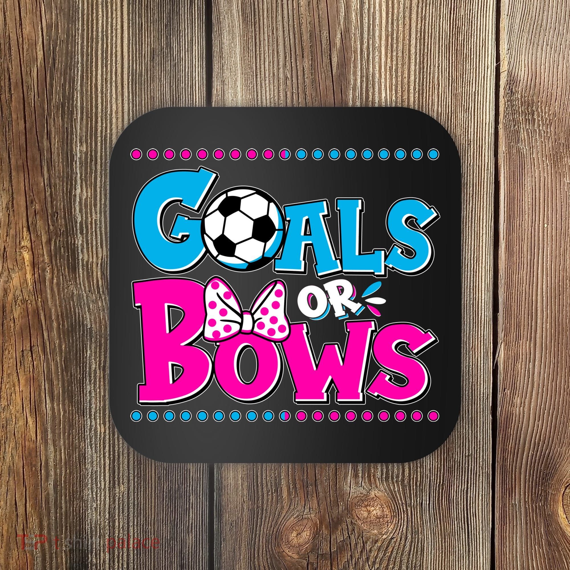 Cute Goals Or Bows Baby Gender Reveal Coaster