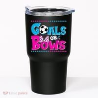 Cute Goals Or Bows Baby Gender Reveal Tumbler thumb 0