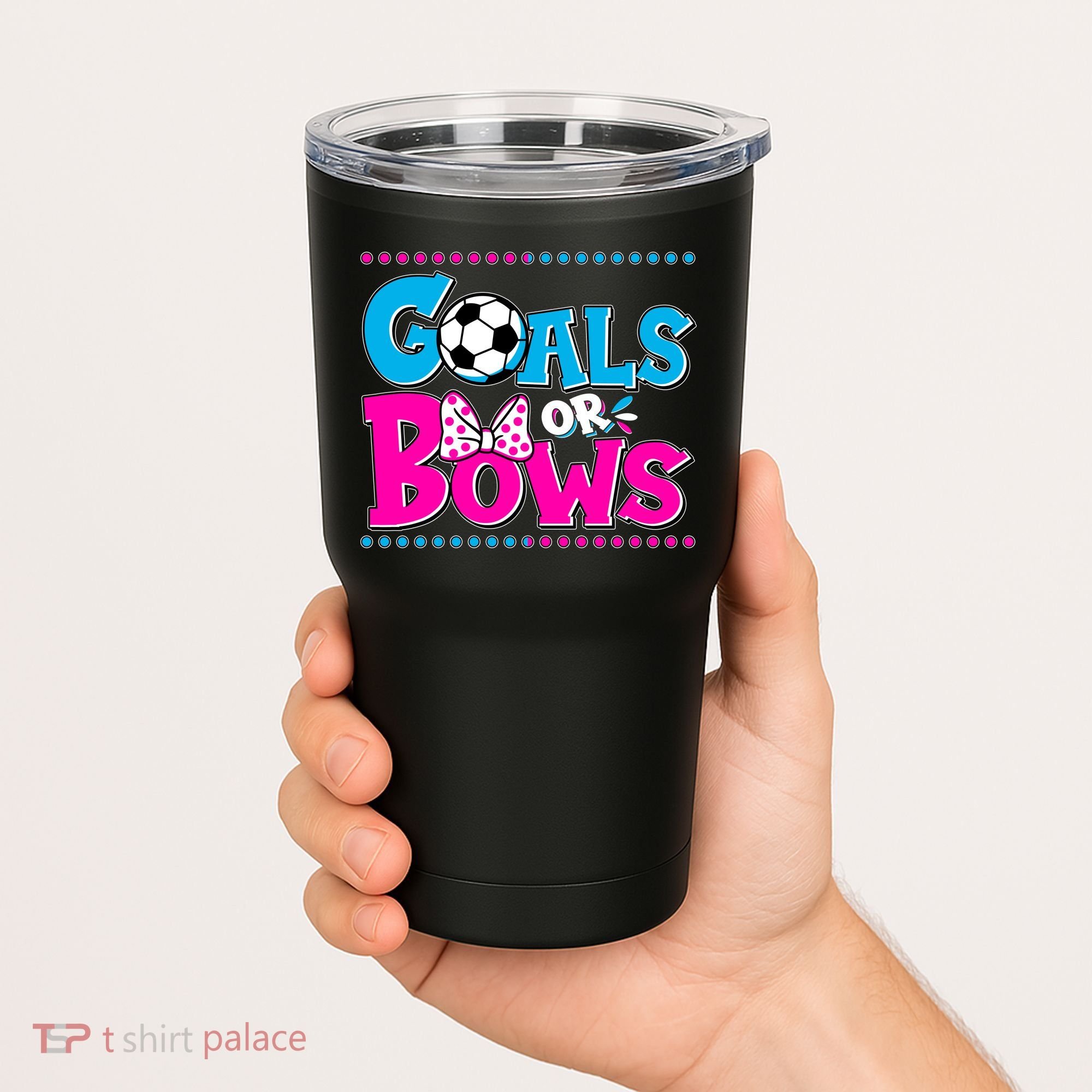 Cute Goals Or Bows Baby Gender Reveal Tumbler