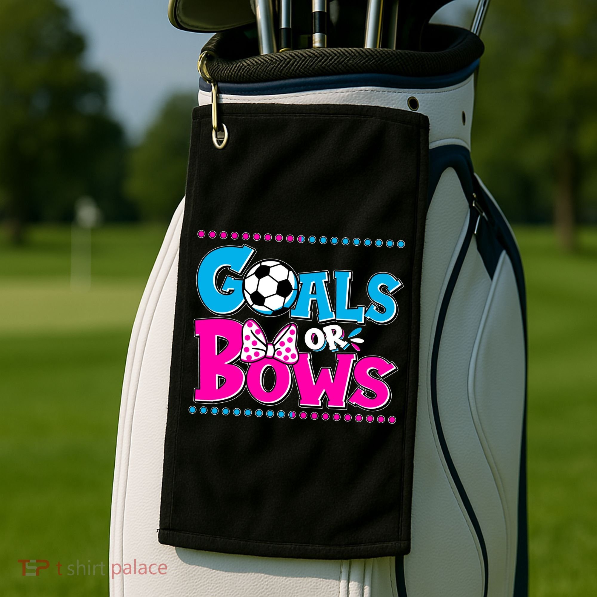 Cute Goals Or Bows Baby Gender Reveal Golf Towel