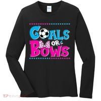 Cute Goals Or Bows Baby Gender Reveal Women's Long Sleeve Shirt thumb 0