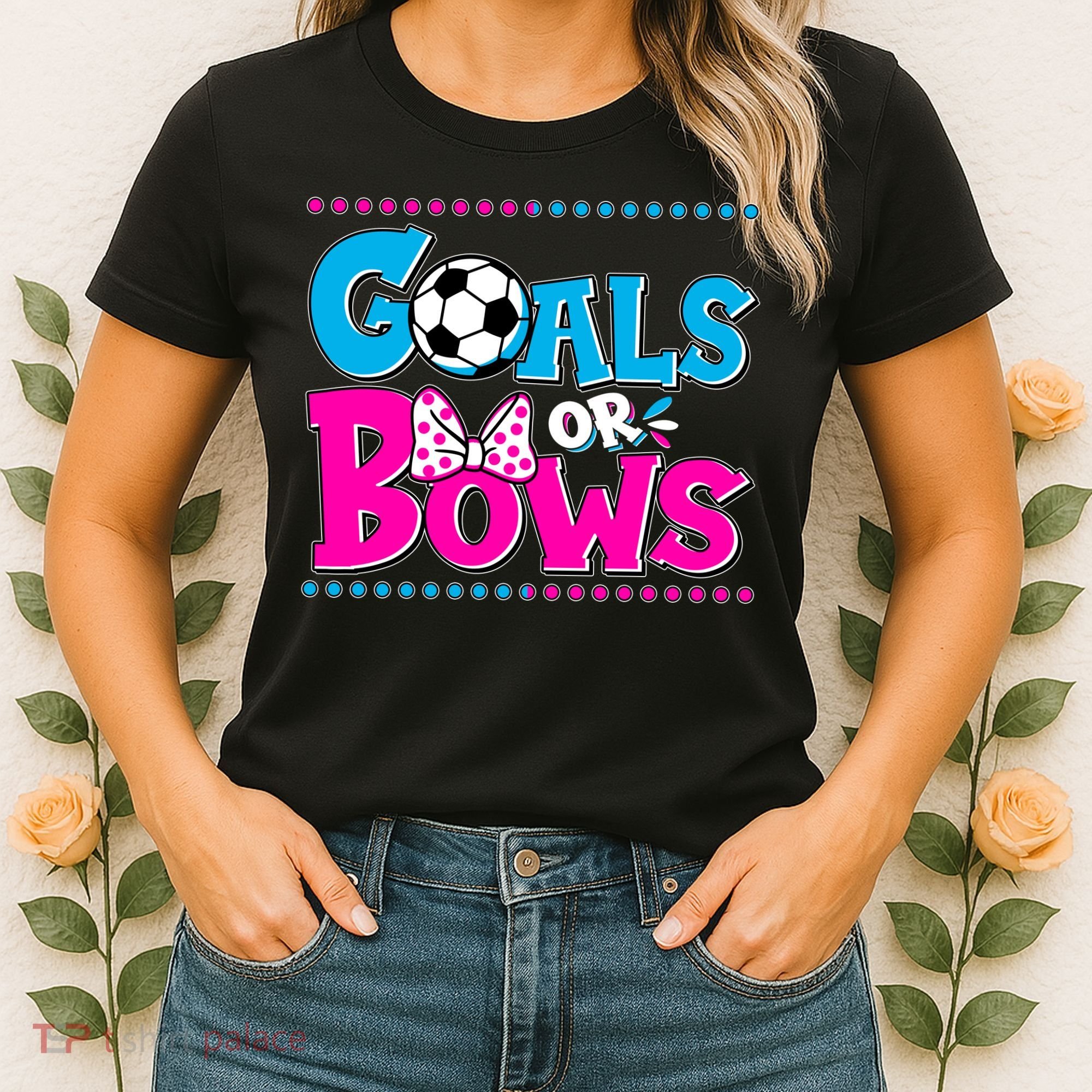 Cute Goals Or Bows Baby Gender Reveal Women's T-Shirt