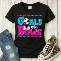 Cute Goals Or Bows Baby Gender Reveal Women's T-Shirt thumb 3