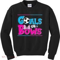 Cute Goals Or Bows Baby Gender Reveal Kids Sweatshirt thumb 0