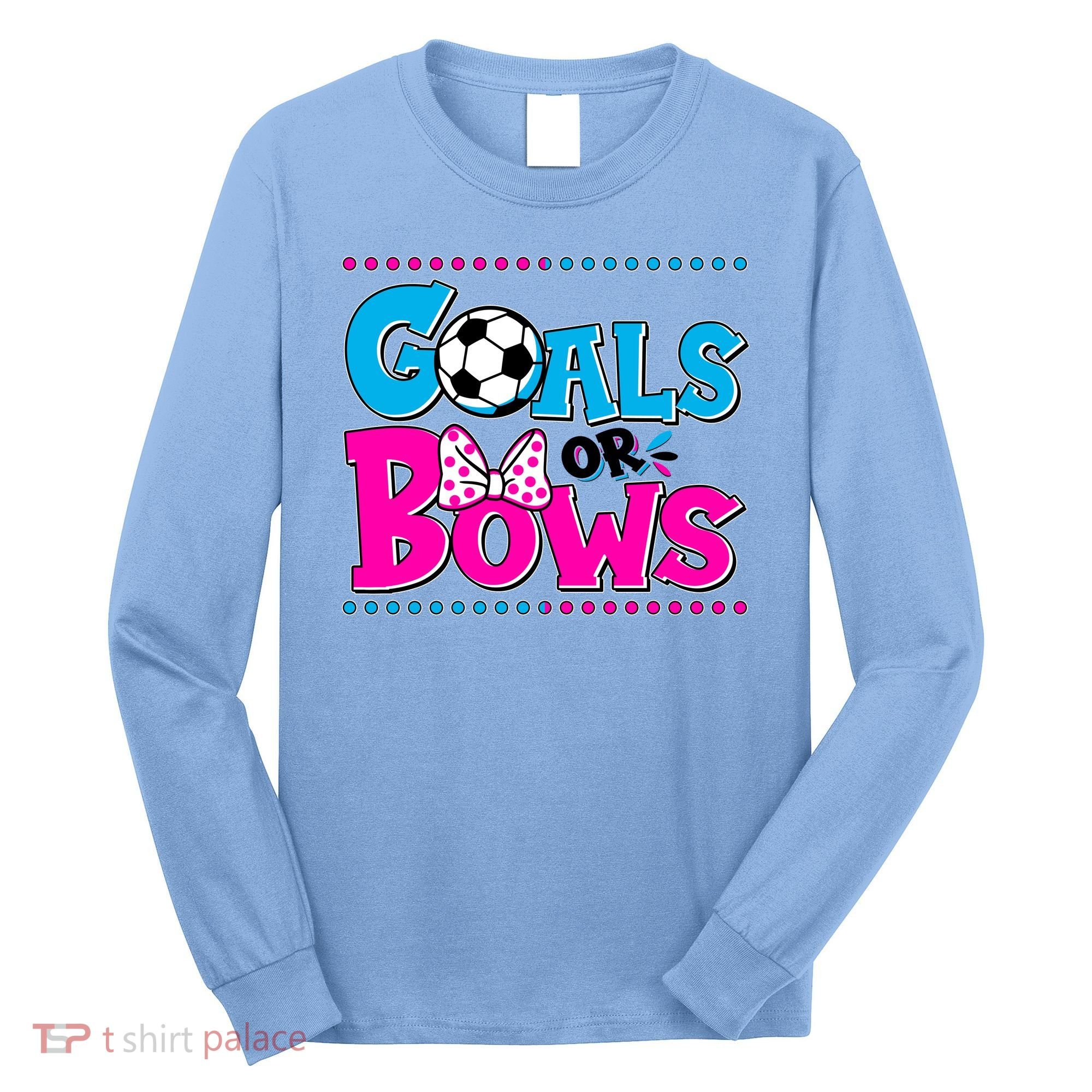 Cute Goals Or Bows Baby Gender Reveal Long Sleeve Shirt