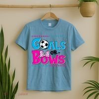 Cute Goals Or Bows Baby Gender Reveal T-Shirt thumb 2