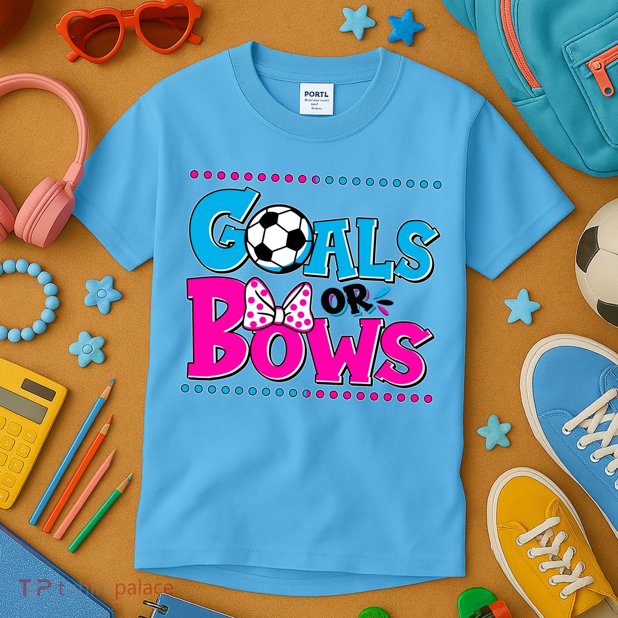 Cute Goals Or Bows Baby Gender Reveal Kids T-Shirt