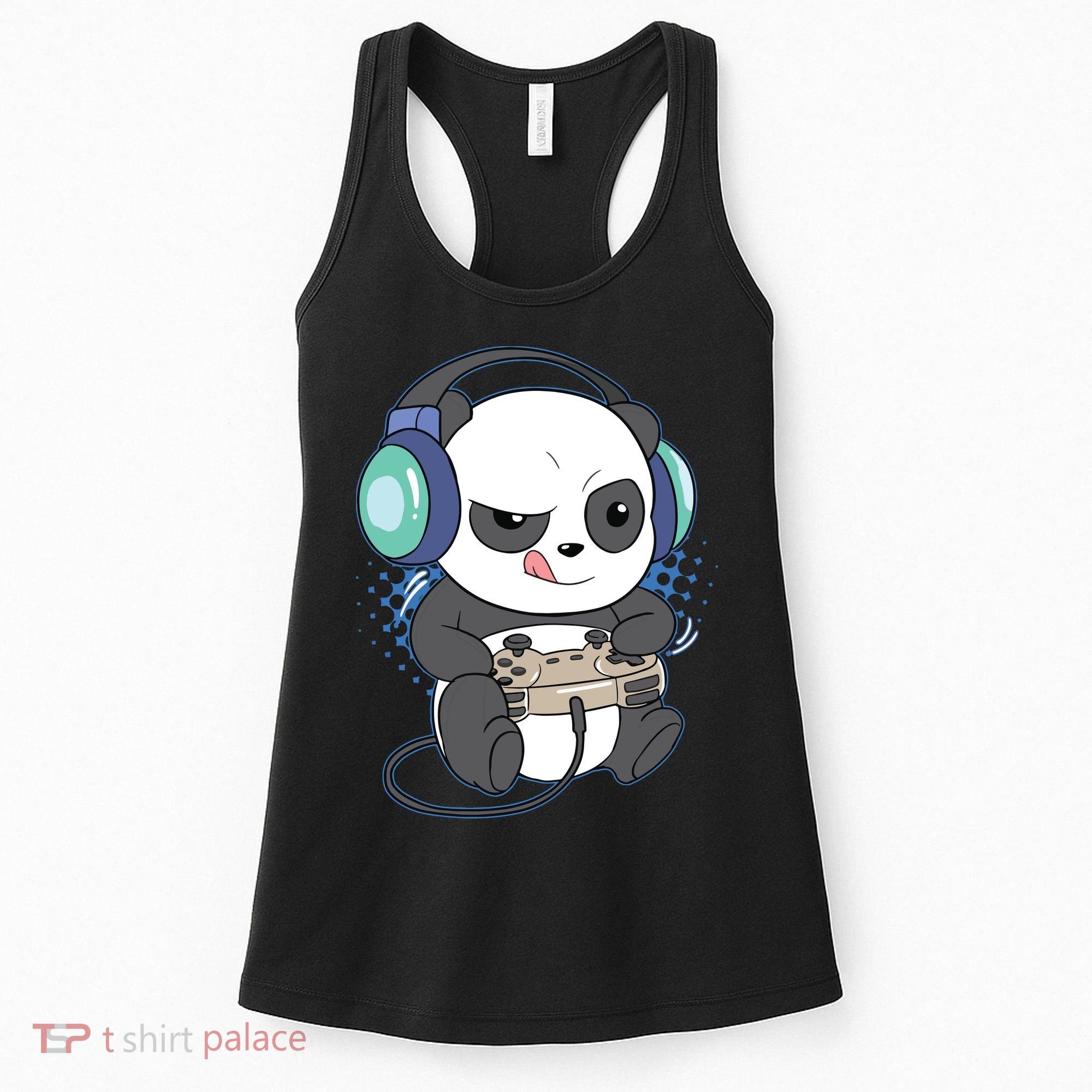 Cute Gaming Panda Video Game Computer Player Videogame PC Women's Tank Top