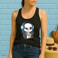 Cute Gaming Panda Video Game Computer Player Videogame PC Women's Tank Top thumb 2