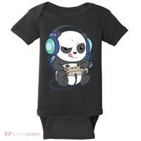 Cute Gaming Panda Video Game Computer Player Videogame PC Baby Bodysuit thumb 0