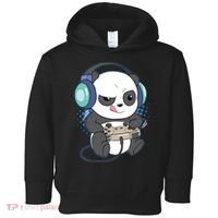 Cute Gaming Panda Video Game Computer Player Videogame PC Toddler Hoodie thumb 0