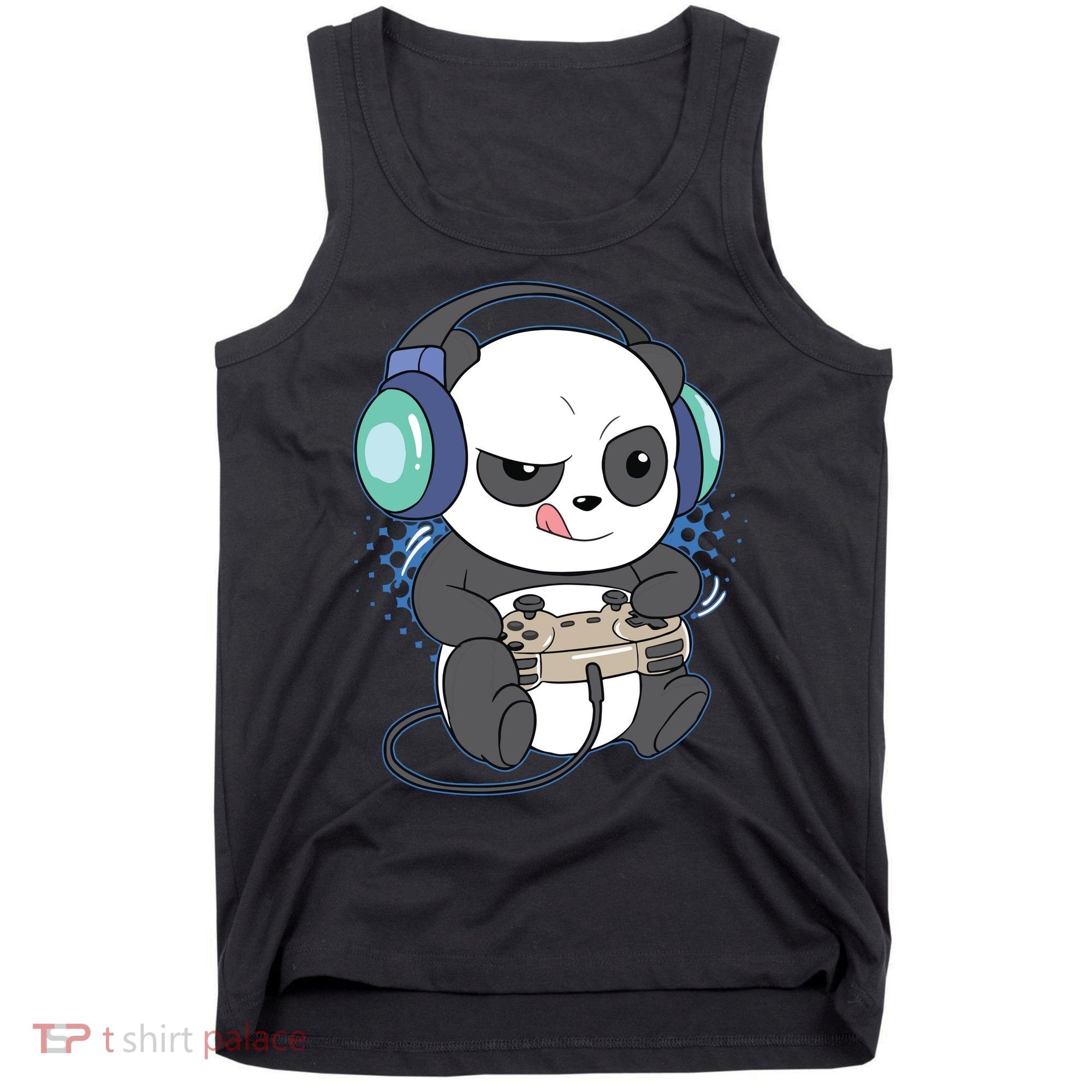 Cute Gaming Panda Video Game Computer Player Videogame PC Tank Top