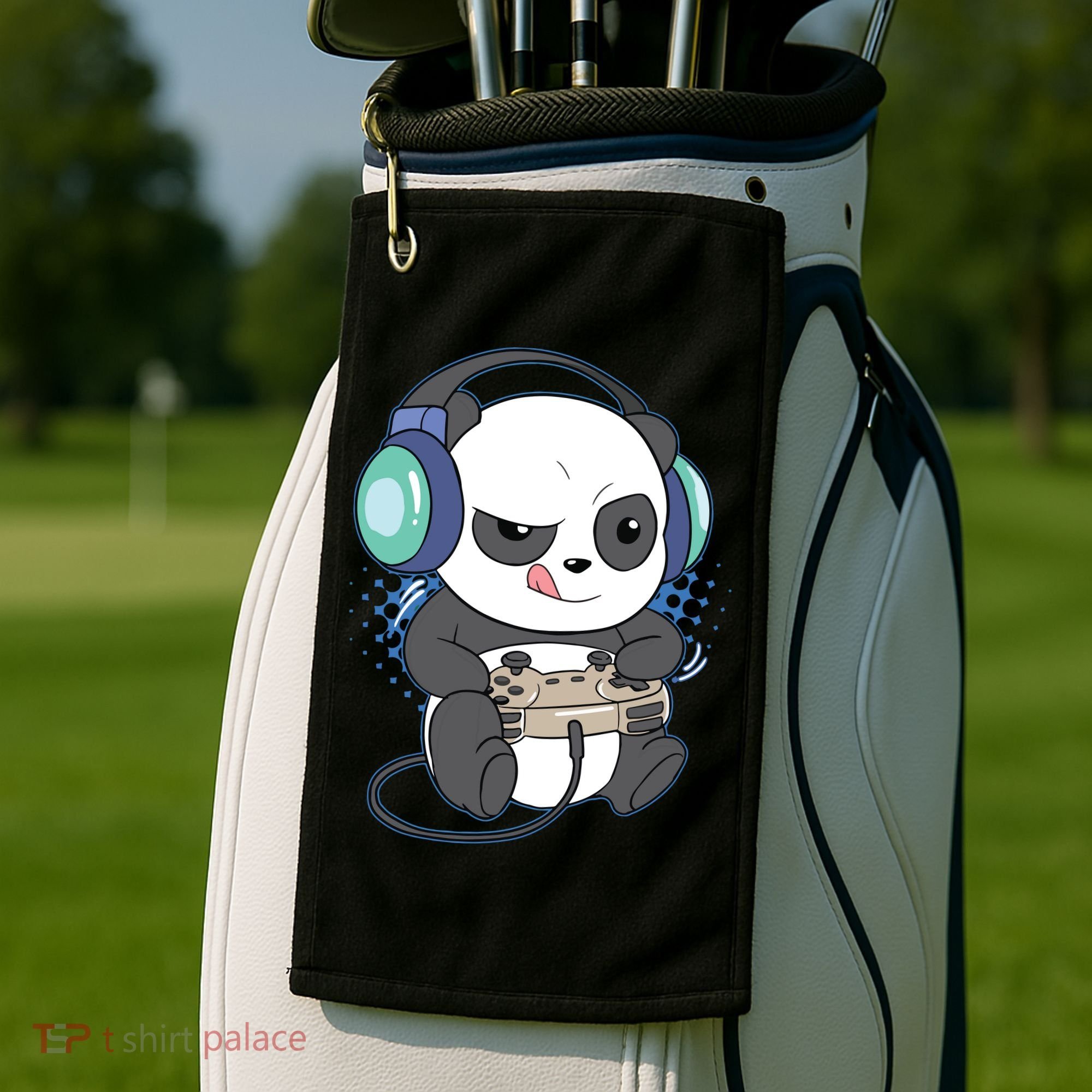 Cute Gaming Panda Video Game Computer Player Videogame PC Golf Towel