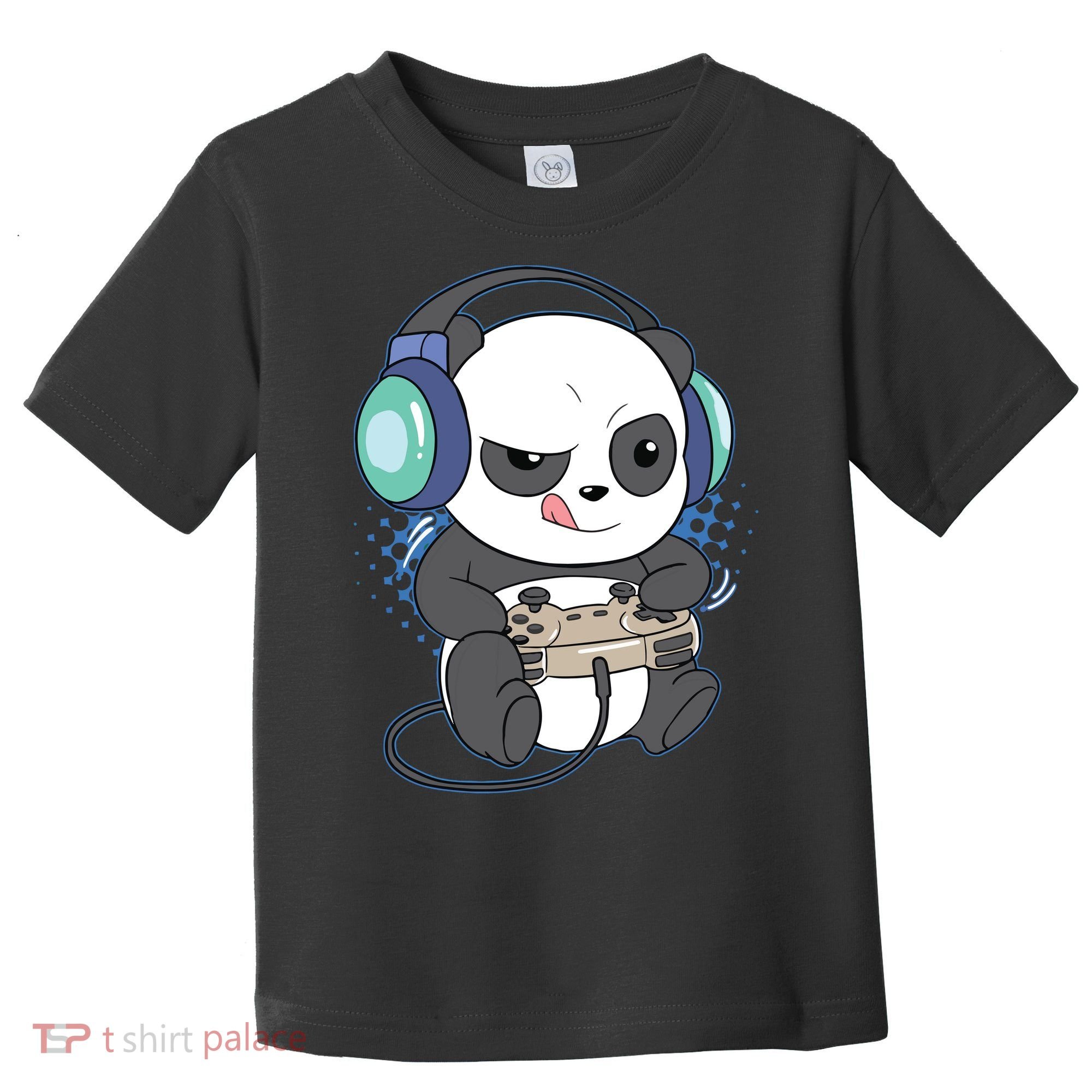 Cute Gaming Panda Video Game Computer Player Videogame PC Toddler T-Shirt