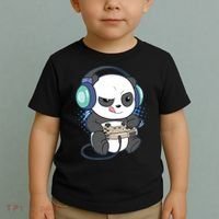 Cute Gaming Panda Video Game Computer Player Videogame PC Toddler T-Shirt thumb 2