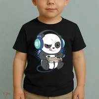 Cute Gaming Panda Video Game Computer Player Videogame PC Toddler T-Shirt thumb 2