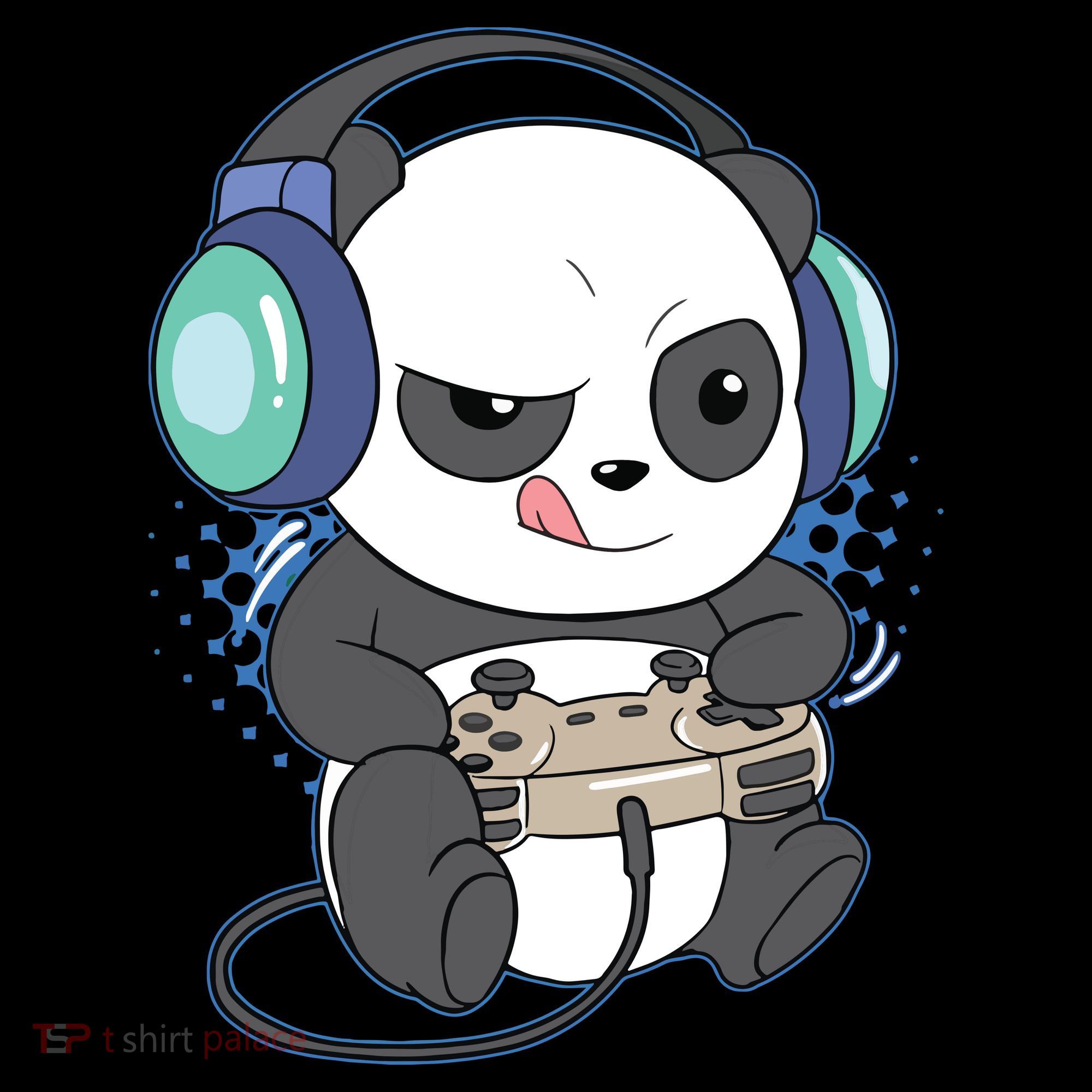 Cute Gaming Panda Video Game Computer Player Videogame PC Toddler T-Shirt