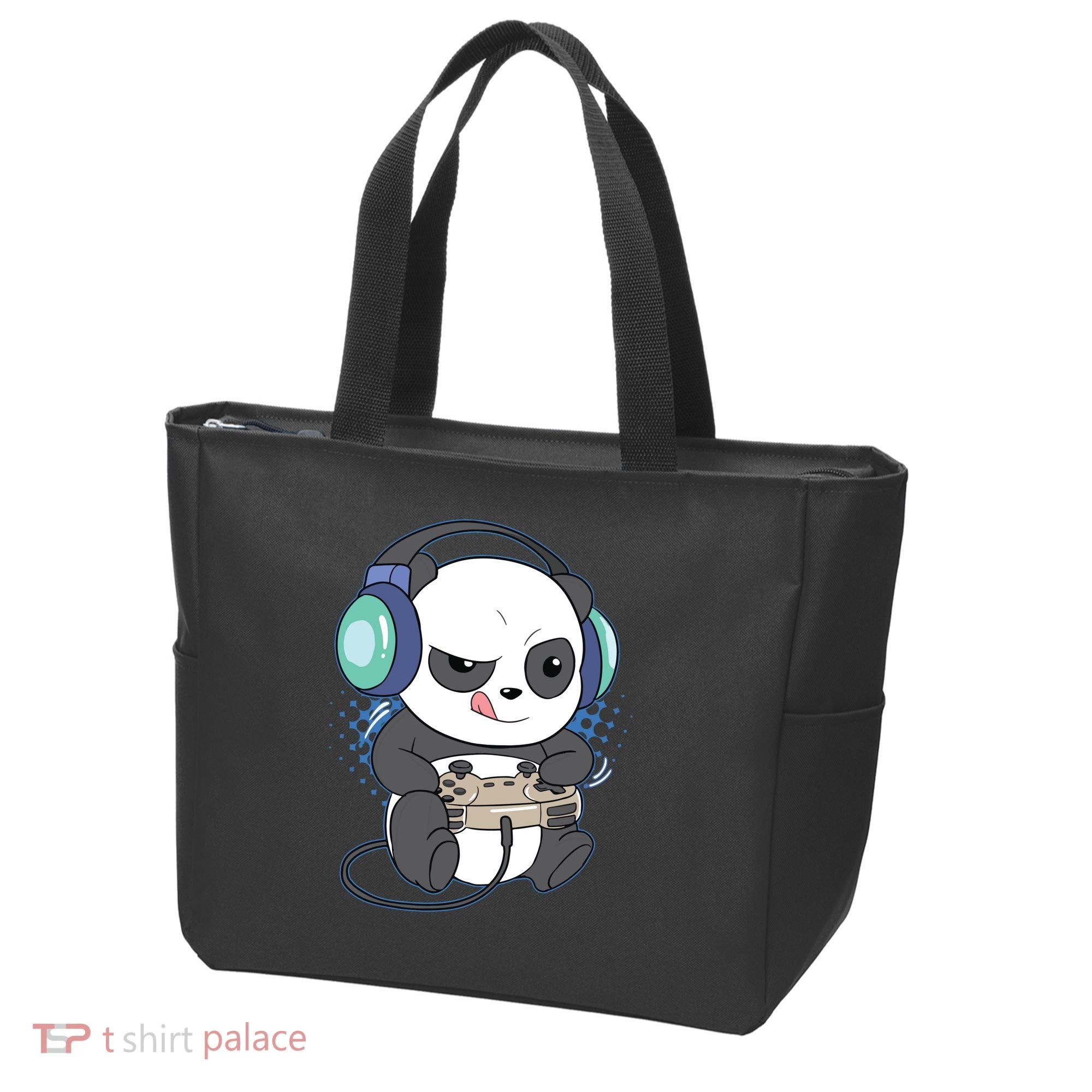 Cute Gaming Panda Video Game Computer Player Videogame PC Tote Bag