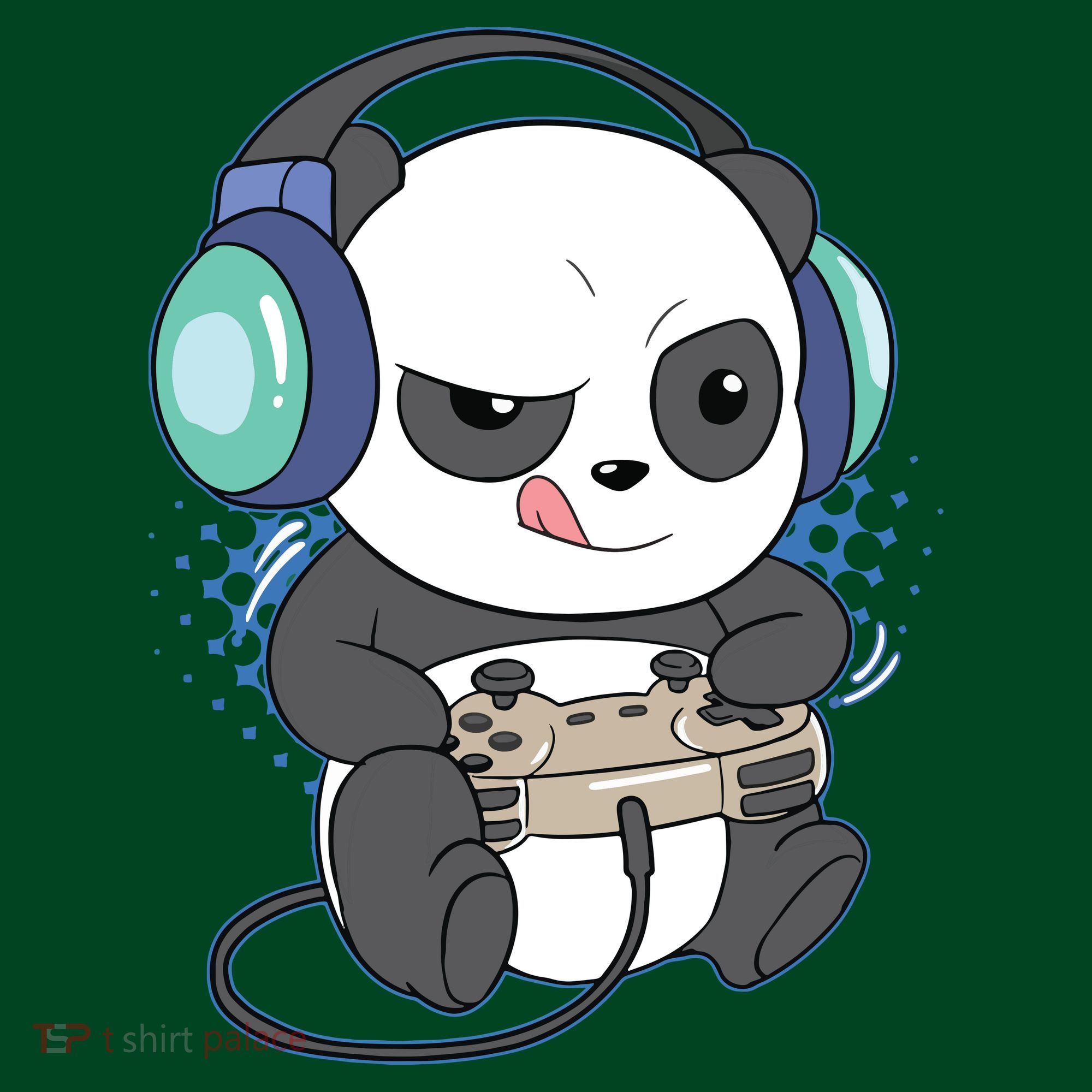 Cute Gaming Panda Video Game Computer Player Videogame PC Coaster