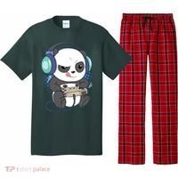 Cute Gaming Panda Video Game Computer Player Videogame PC Pajama Set thumb 0