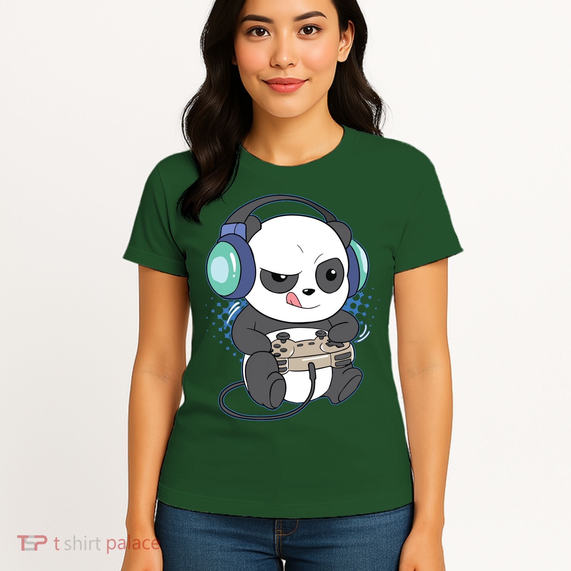 Cute Gaming Panda Video Game Computer Player Videogame PC Women's T-Shirt
