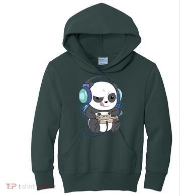 Cute Gaming Panda Video Game Computer Player Videogame PC Kids Hoodie