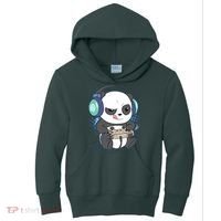 Cute Gaming Panda Video Game Computer Player Videogame PC Kids Hoodie thumb 0