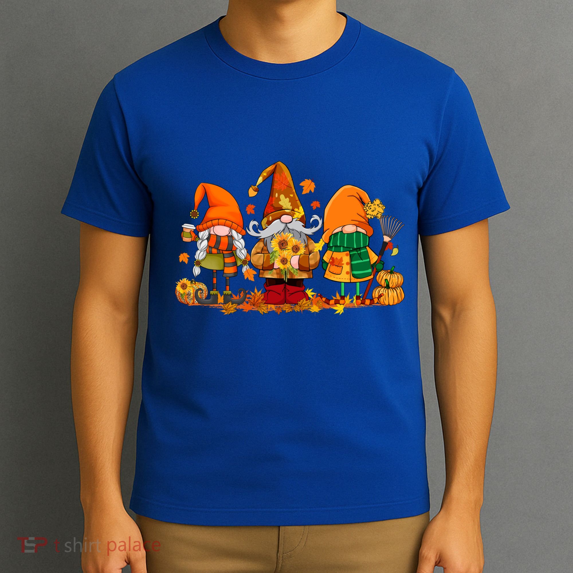 Cute Gnomes Pumpkin Fall Season Autumn Happy Thanksgiving Cute Gift T-Shirt
