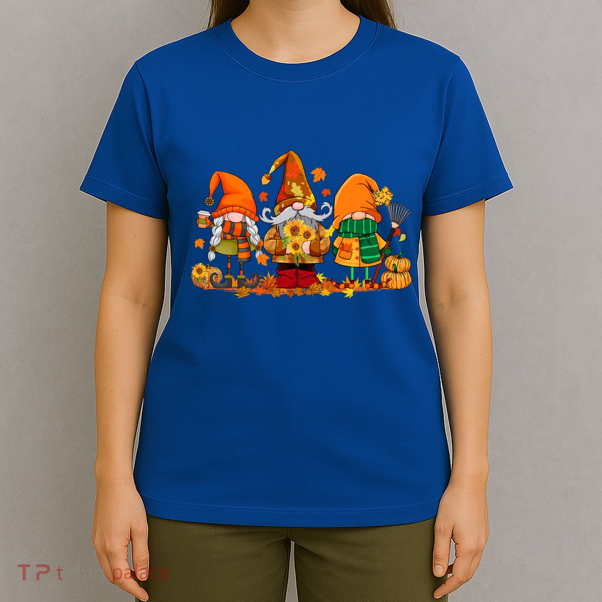 Cute Gnomes Pumpkin Fall Season Autumn Happy Thanksgiving Cute Gift T-Shirt