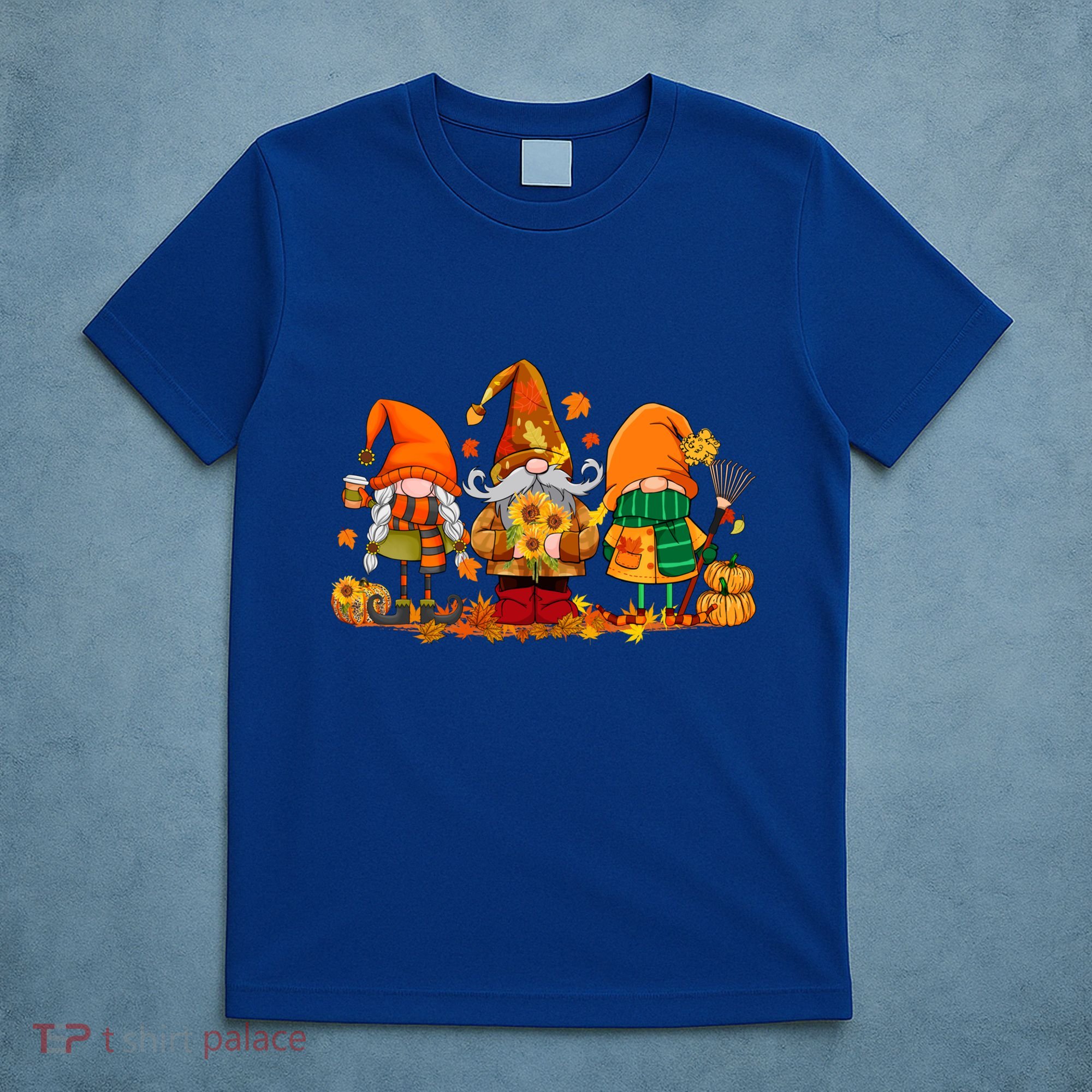 Cute Gnomes Pumpkin Fall Season Autumn Happy Thanksgiving Cute Gift T-Shirt