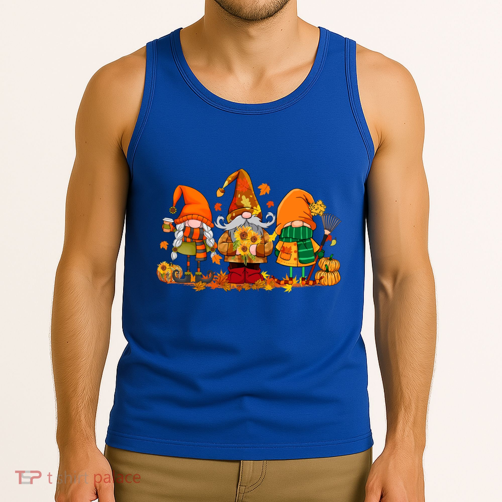 Cute Gnomes Pumpkin Fall Season Autumn Happy Thanksgiving Cute Gift Tank Top