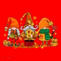 Cute Gnomes Pumpkin Fall Season Autumn Happy Thanksgiving Cute Gift Santa Hat thumb 1